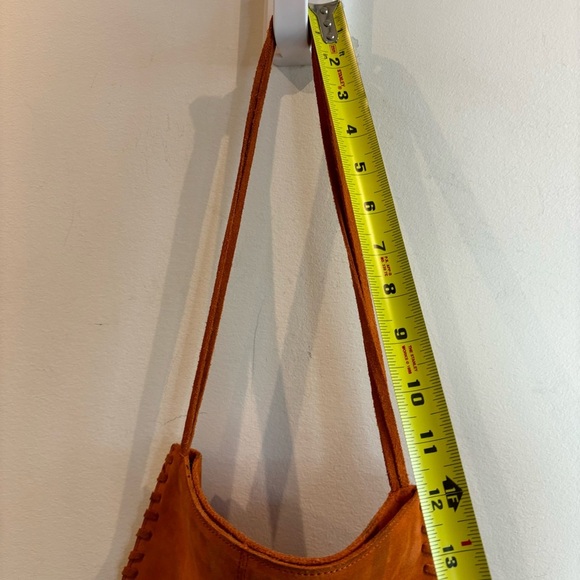BAG TOTE PURSE Suede Orange Unbranded Shoulder Bag with Fringe - Picture 6 of 13